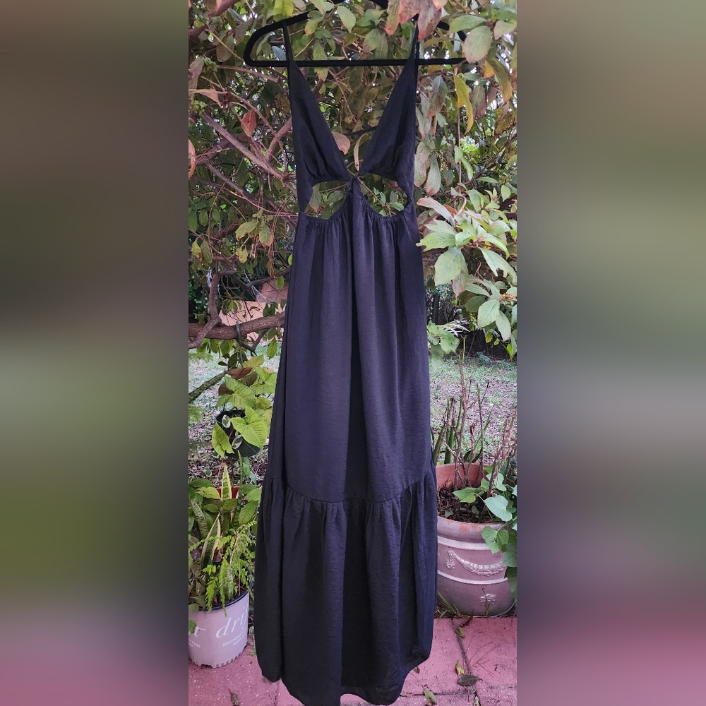 MARBLE Elegant Black Backless Dress